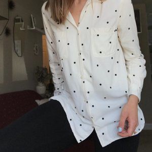 Cream & Black Polka Dot Blouse